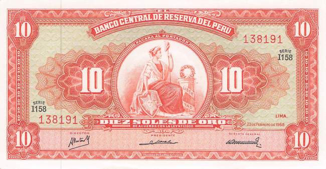 10 Soles de Oro 1968